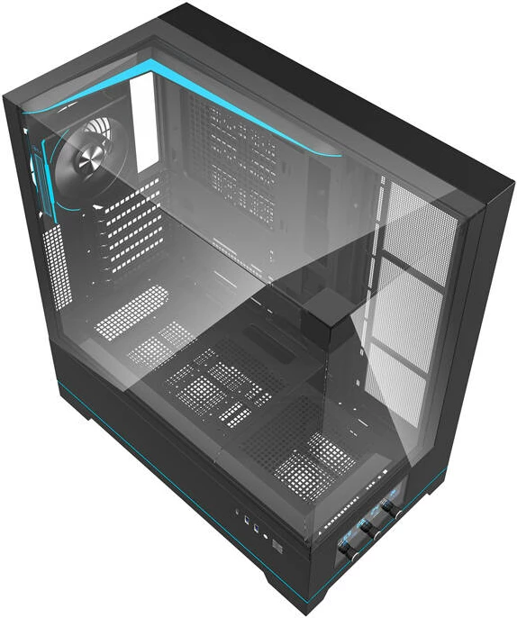 Računalniško ohišje Big Tower, ARGB, kaljeno steklo, črno, Darkflash DY450 PRO