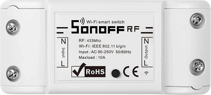 Pametni stikalnik Sonoff RF R2, WiFi + RF 433MHz, 1 kanal, bel