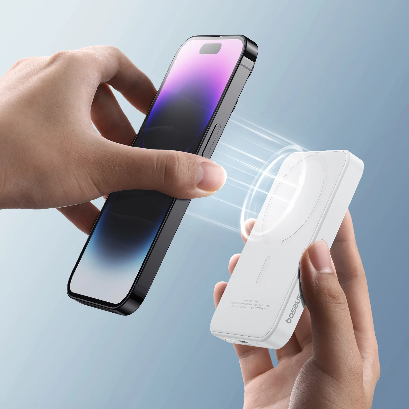 Magnetni prenosni polnilec Baseus Mini 5000mAh, 20W, z USB-C kablom, bel
