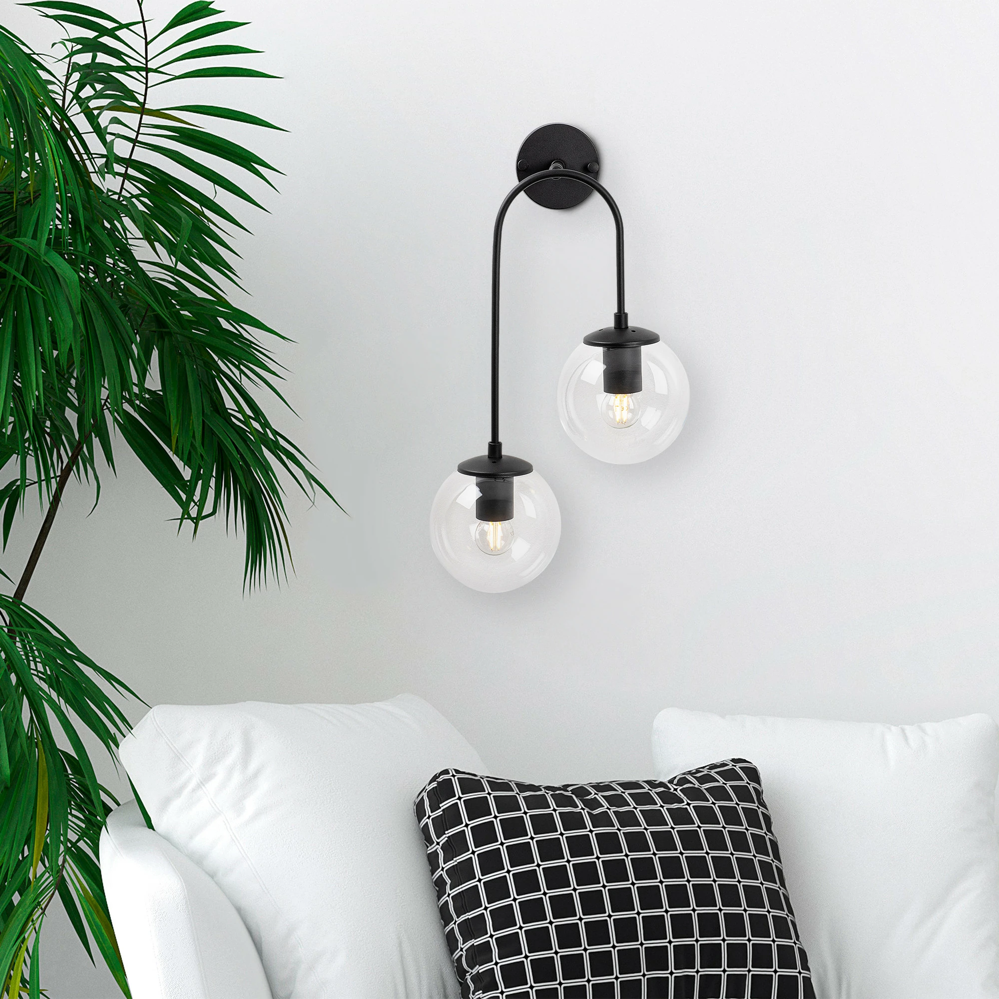 Stenska svetilka Jewel Opviq 10570, črna