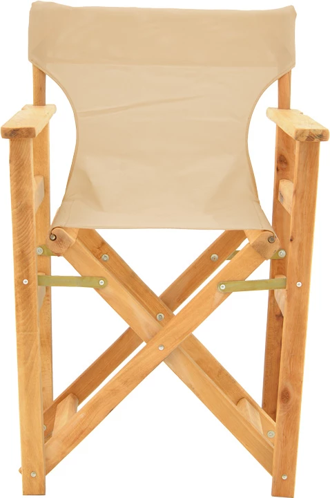 Stol režiserja, bukov les, naraven, bež tkanina Kompa