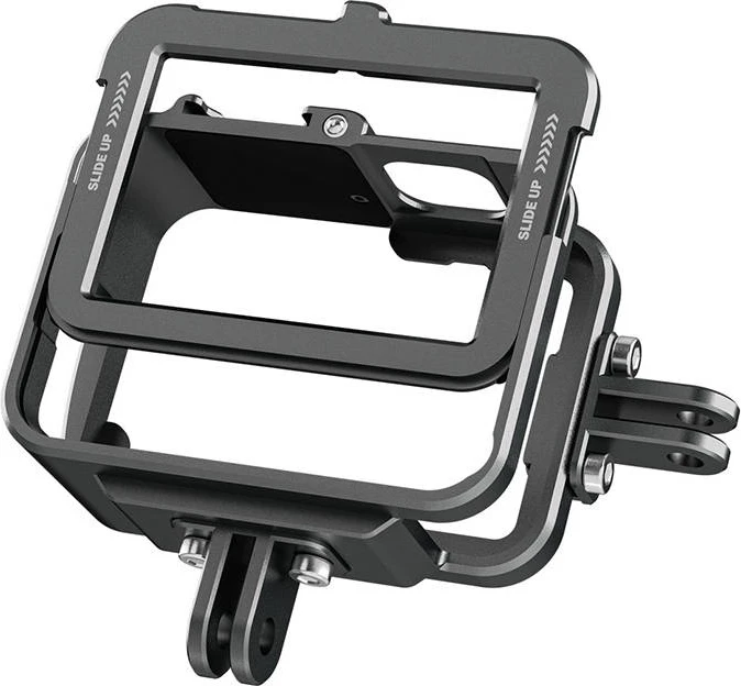 Aluminijasto ohišje za GoPro Hero 12/11/10/9, s vertikalnim adapterjem, sivo, Telesin GP-FMS-G11-TZ