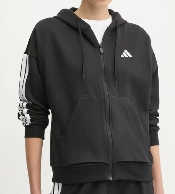 Pulover s kapuco adidas, ženski, črn