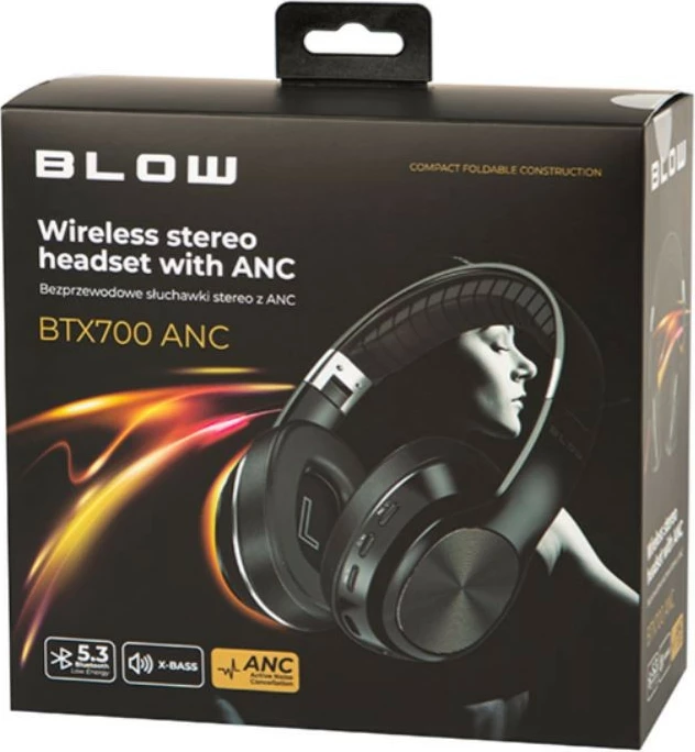 Brezžične slušalke BLOW BTX700ANC, Bluetooth 5.3, ANC, črne