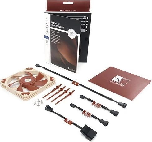 Ventilator 12 cm, bež in rjav Noctua NF-A12x15 FLX