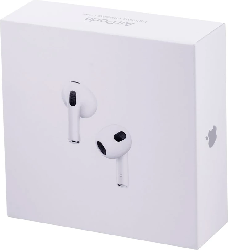 Slušalke 3. generacije z ohišjem za polnjenje Lightning, Apple AirPods, bele