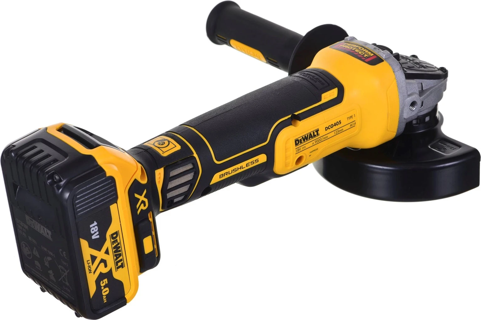 Kombinirani komplet vrtalnik/izvijač in brusilnik, DeWalt DCD796, DCG405 + 2x5,0Ah DCK208