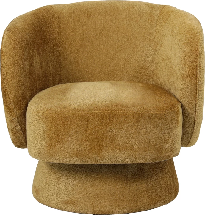 Vrtljivi fotelj, medene barve, 78x81x77 cm