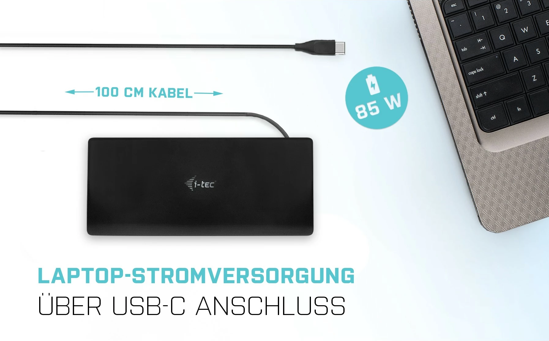 Dokkena postaja za prenosnik I-Tec USB-C Quattro Display, 85W, 4 izhodi za monitor, LAN, črna