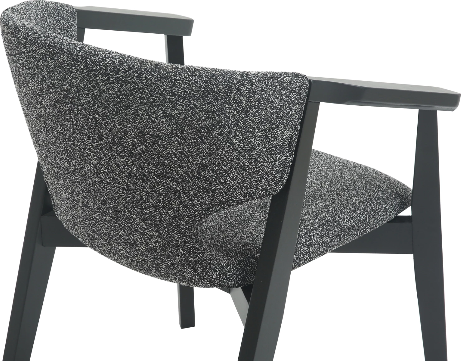 Jedilniški naslanjač YEGER FH9995.01 iz bukovega lesa v črno-temno sivi tkanini 62,5x60x79Hcm, set 2 kosov