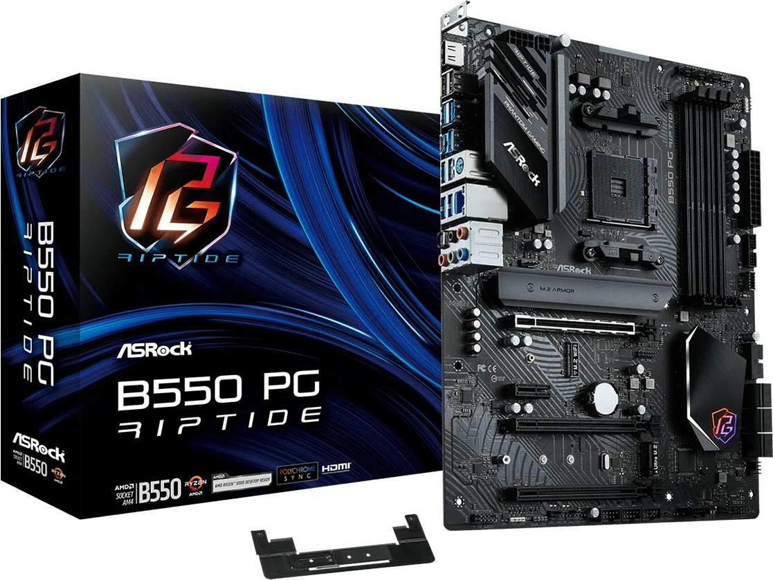 Matična plošča ASRock B550 PG Riptide, ATX, za Ryzen, 128 GB DDR4, Ethernet 2.5G
