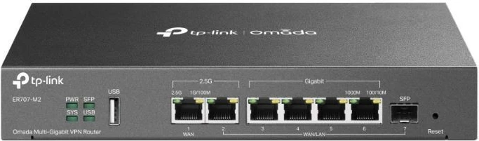 Profesionalen usmerjevalnik TP-LINK ER707-M2 Omada Multi-Gigabit VPN, črn