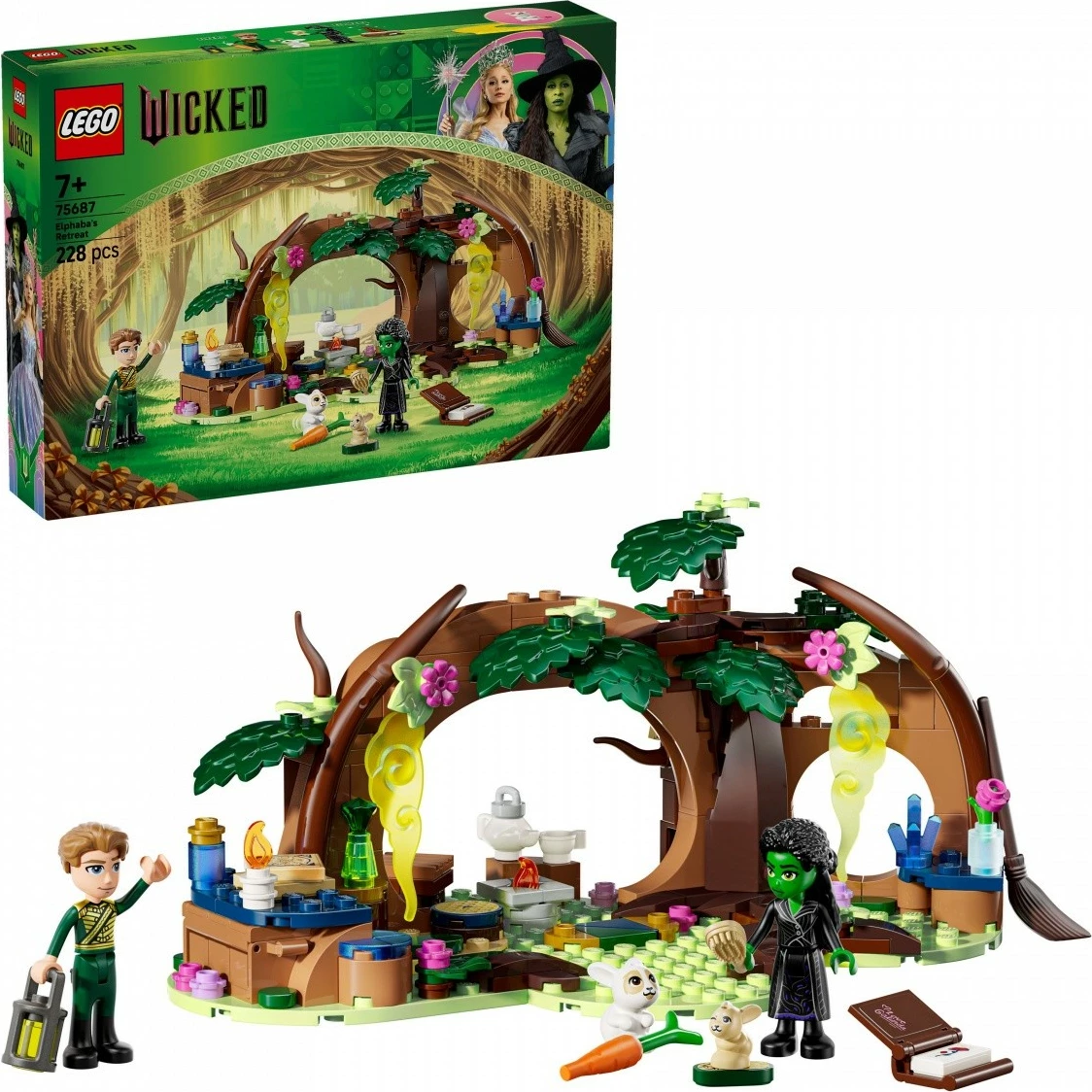 Gozdno zavetišče Elphaba, set za gradnjo LEGO Wicked 75687, 228 kosov, plastika, 7+