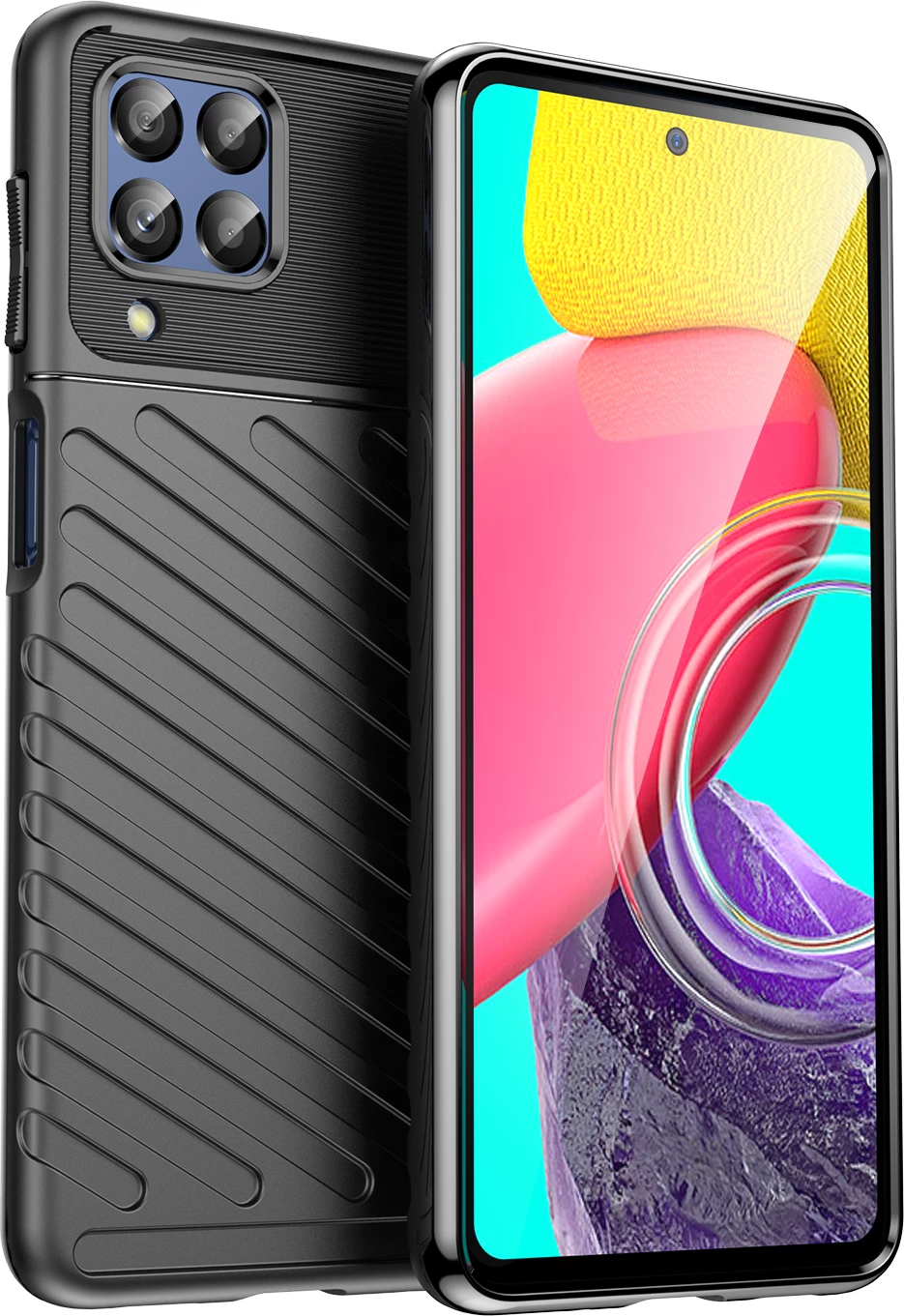 Zaščitni ovitek Hurtel Thunder za Samsung Galaxy M53 5G, črn