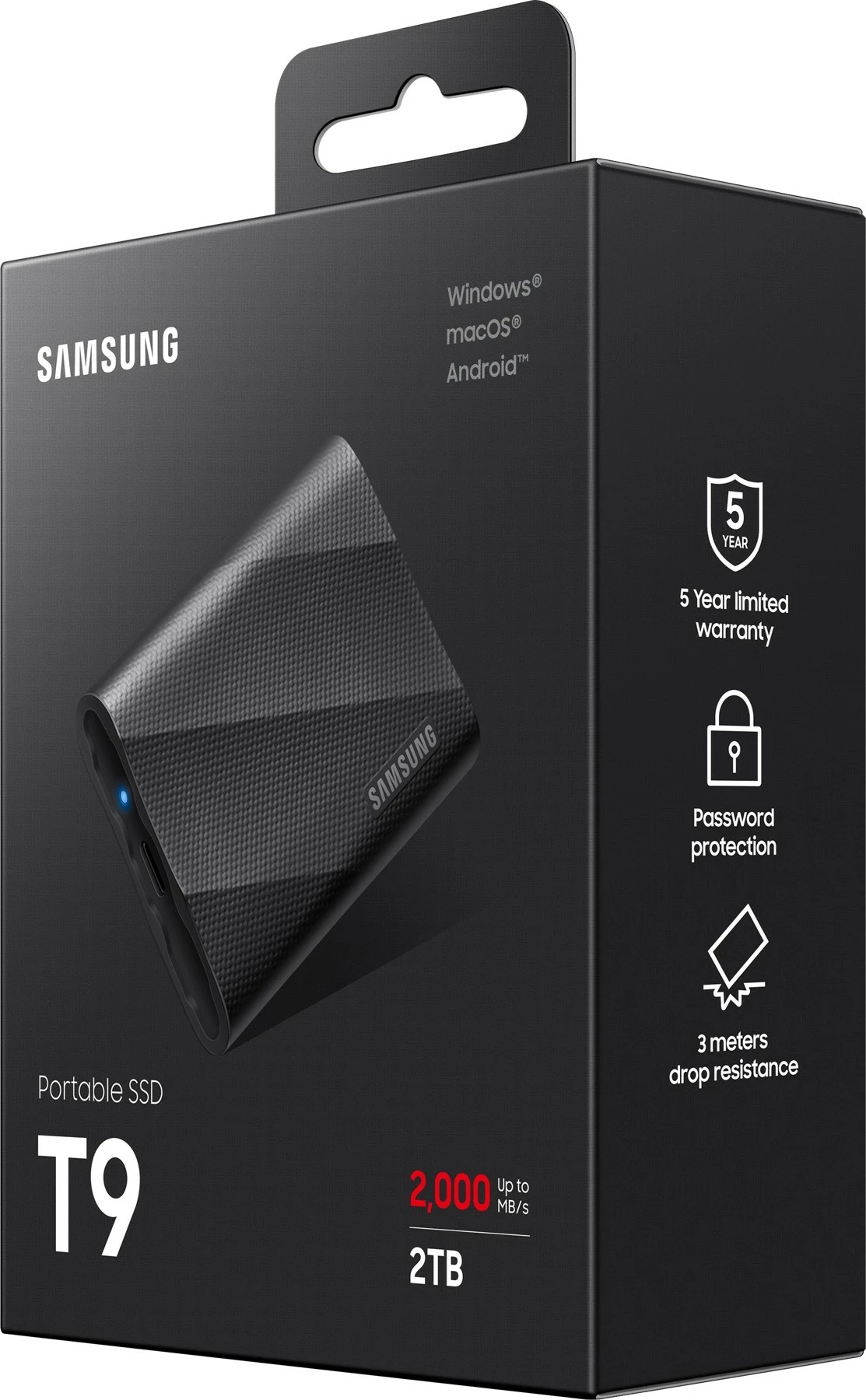 Zunanji SSD, 2 TB, USB Type-C, 3.2 Gen 2, črn — Samsung MU-PG2T0B