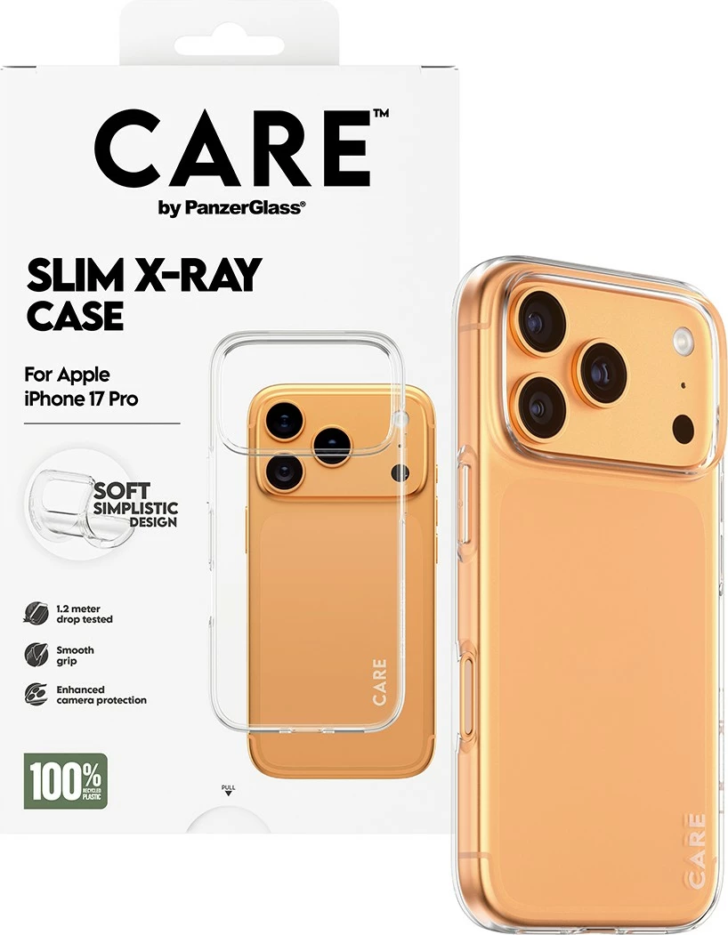 Prozoren ovitek za telefon za iPhone 17 Pro, PanzerGlass CARE fashionable X-Ray Soft Basic