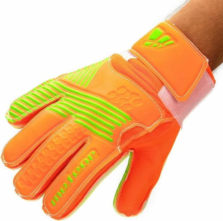 Rokavice za vratarja Meteor, moške in otroške, zelena in oranžna