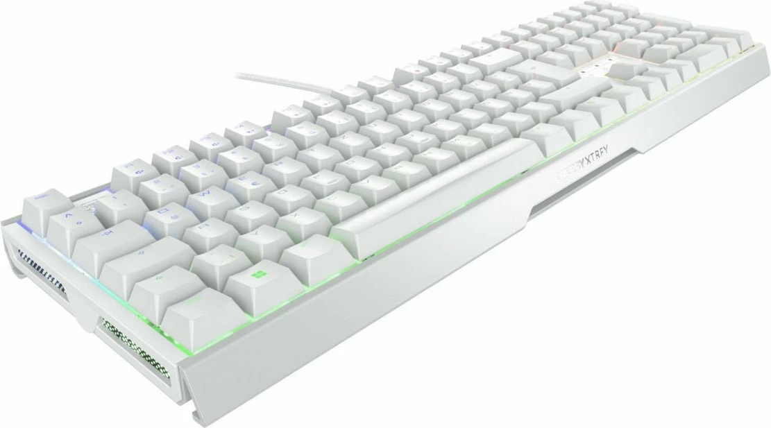 Mehanska igralna tipkovnica XTRFY CHERRY MX 3.1, žična, USB, QWERTZ, RGB LED, bela
