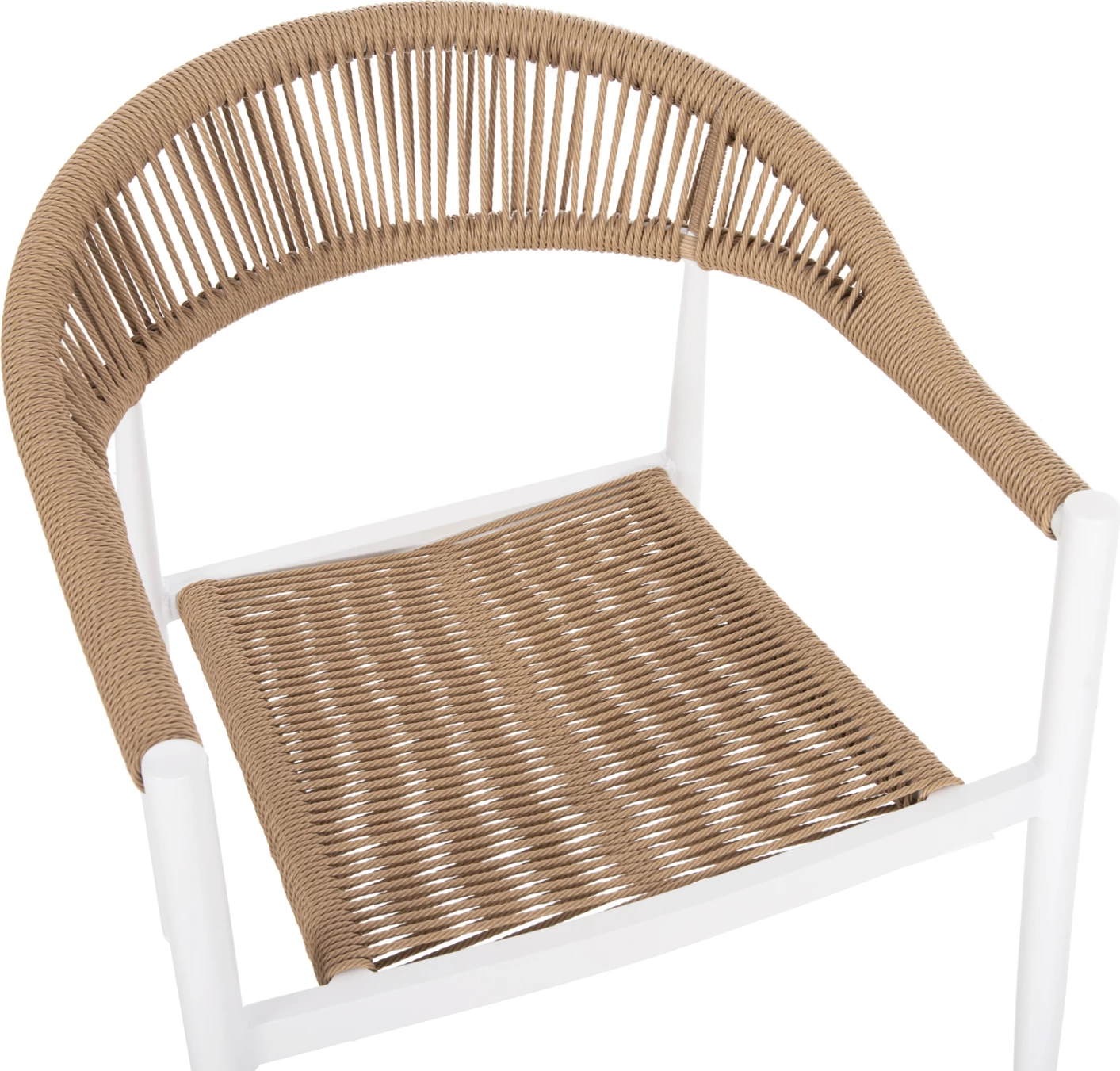 Aluminijasti naslanjač GRET FH5854.01 bel z bež PE ratanom 56x55.5x78H