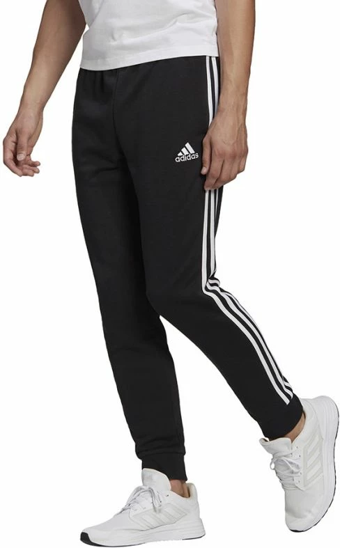 Športne hlače Essentials Tapered Cuff 3 Stripes, adidas, črne