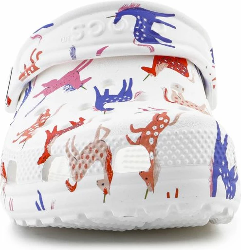 Otroške natikače z enorogom Crocs, bele
