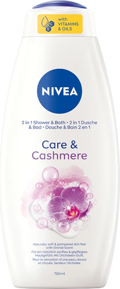 Dvoslojni gel za tuš in kopel Nivea Care & Cashmere 750 ml