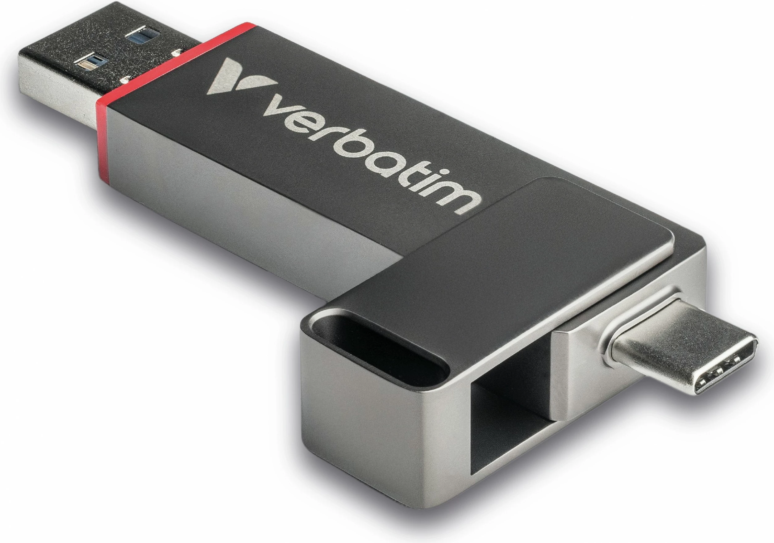 Hitri USB-pogon z dvema vtičnicama Verbatim Dual QuickStick, 1 TB, USB Type-A / USB Type-C, siv
