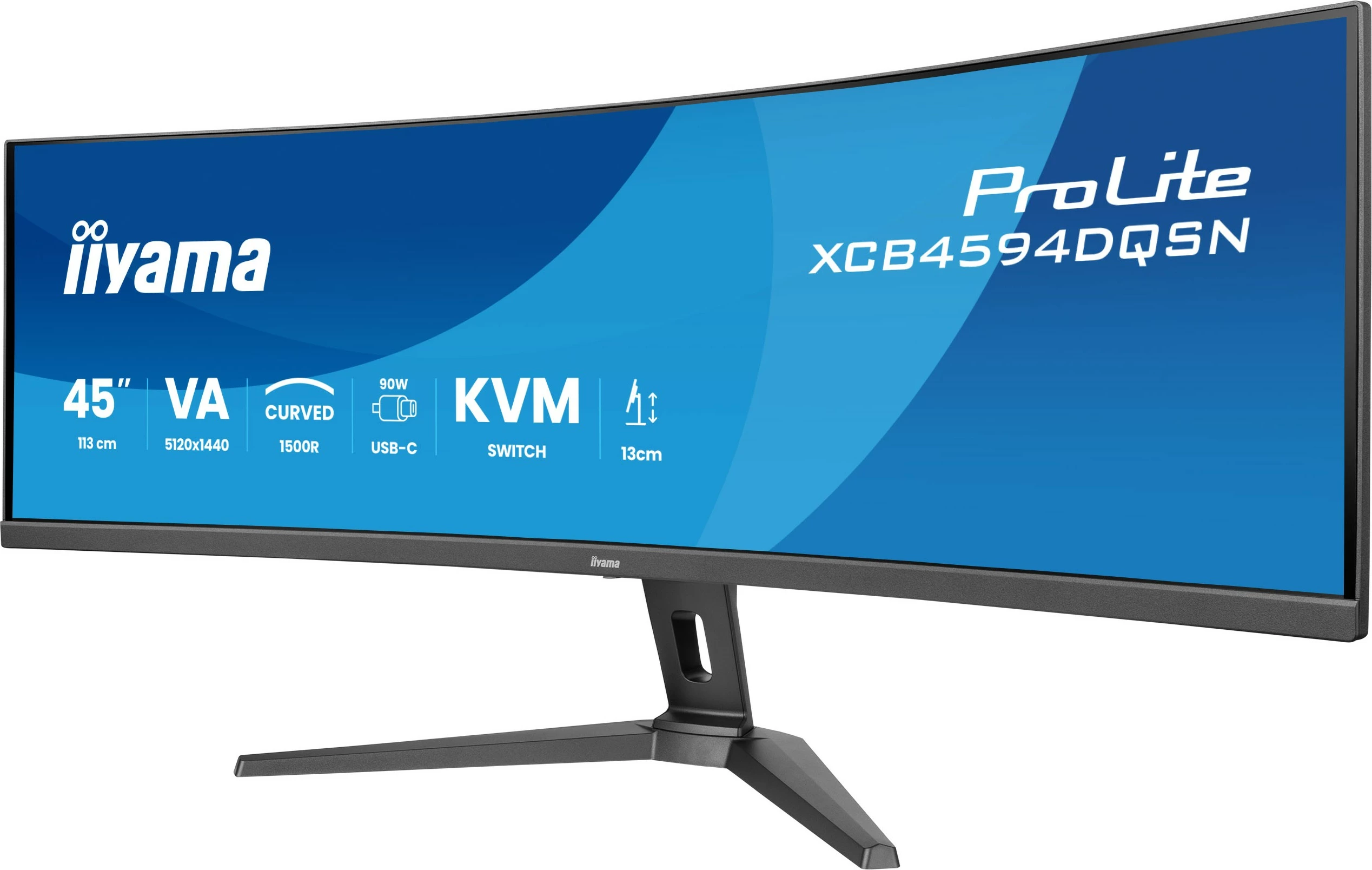Zakrivljen LCD monitor iiyama G-MASTER 45" , UWQHD, 114.3 cm (45"), 5120 x 1440 slikovnih pik, Dual QHD, LED, 0.8 ms, črn