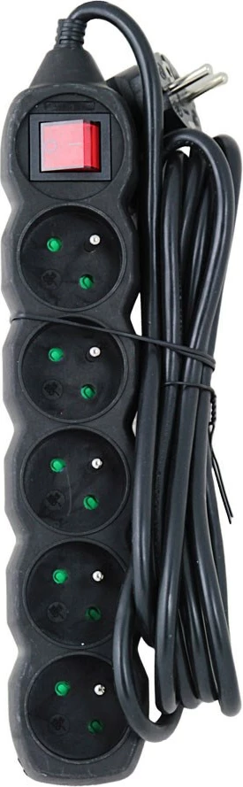 Razdelilec napajanja, 5 vtičnic, 3 m, črn - Esperanza ELK215K