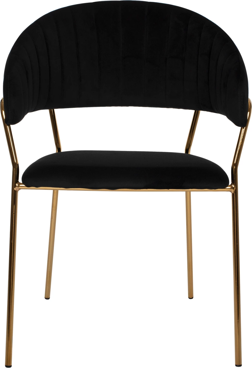 Fotelj THEODORE FH8520.04 črni žamet in zlati okvir 55Χ50Χ82Hcm, set 2 kosov