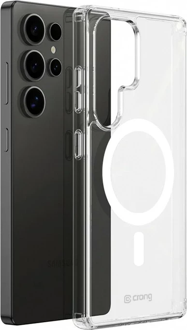 Magnetni prozoren ovitek za telefon CRONG Crystal Shield za Samsung Galaxy S25 Ultra