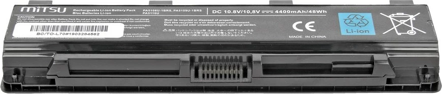 Baterija za prenosnik Mitsu BC/TO-L70 za Toshiba C50, C55, C70, L70, 4400 mAh, 6 celic