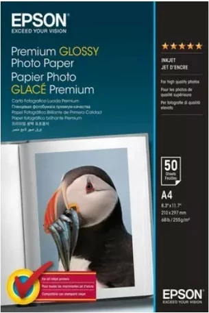 Fotografski papir Epson Premium Glossy C13S041624, A4, 255 g/m², 50 listov