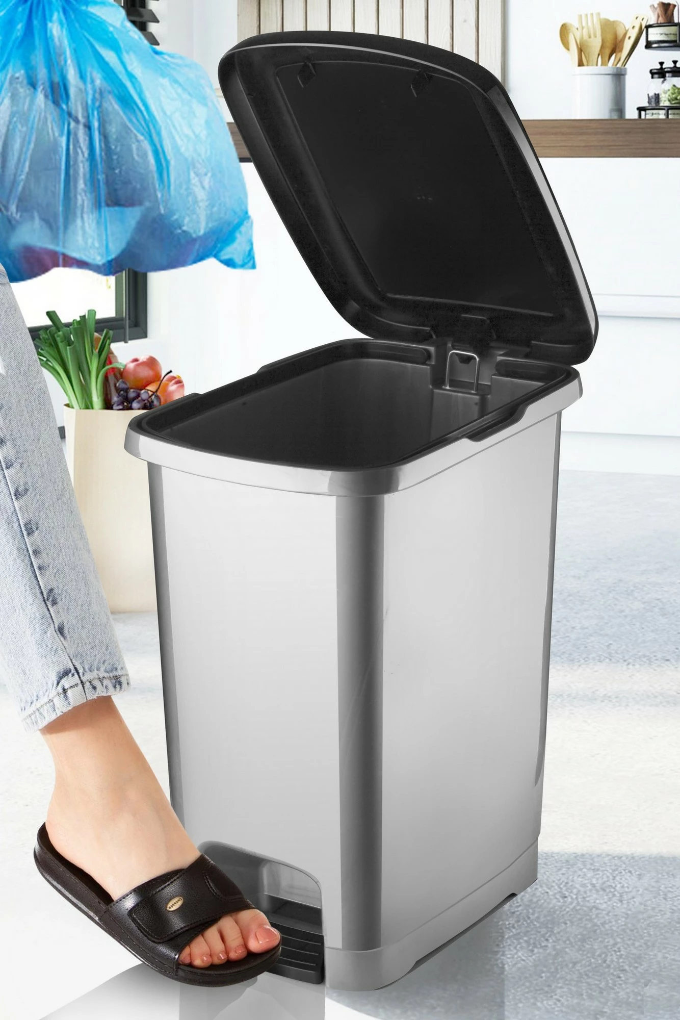 Plastičen koš antracit, SEPCK-25, 36,5x26x47,5 cm