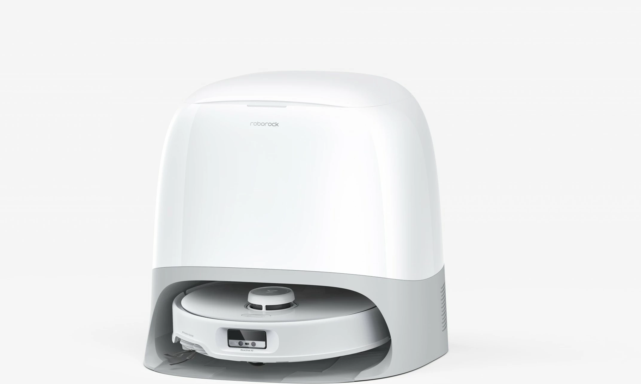 Robot za čiščenje Roborock Q Revo Curv, 0,325 L, baza 2,5 L, bel