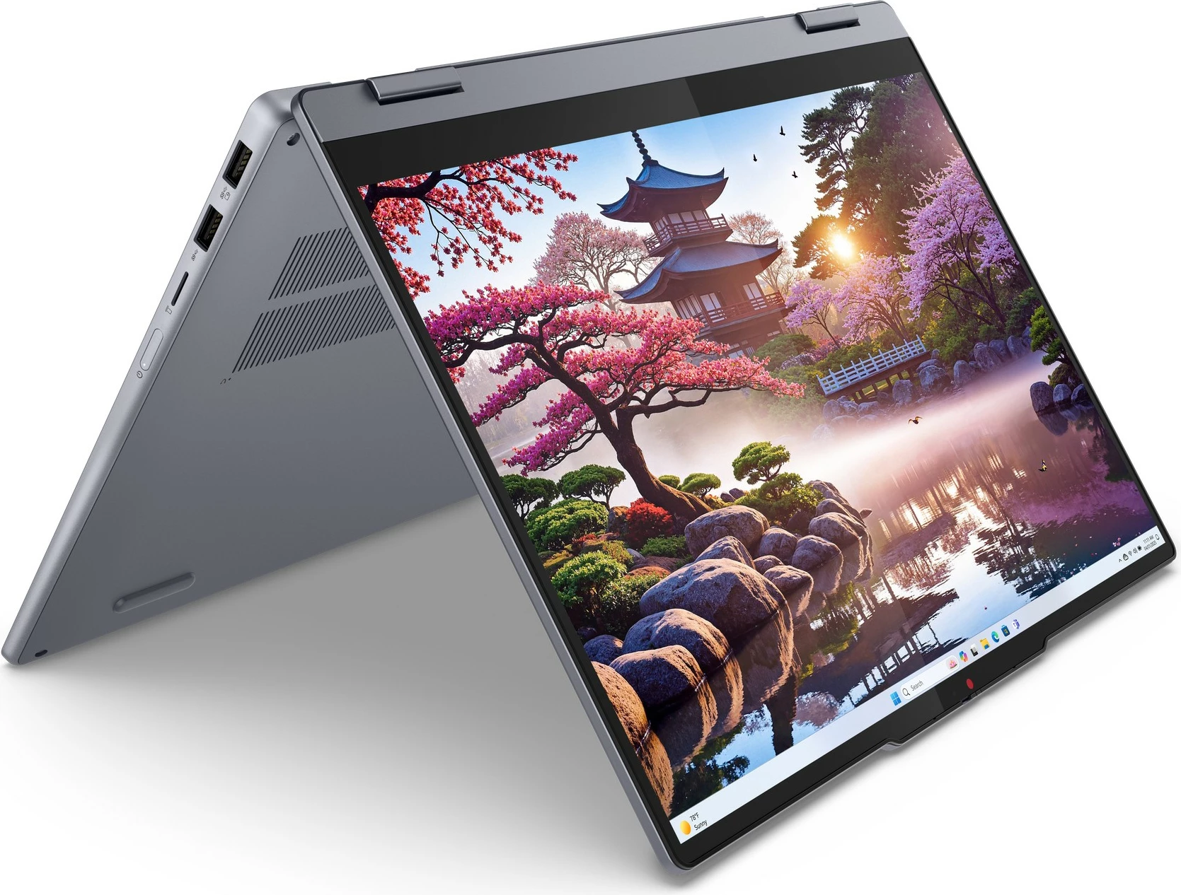 Prenosnik 2-v-1 14" WUXGA OLED, Ryzen AI 7 350, 16GB/512GB, siv — Lenovo IdeaPad 5 14AKP10