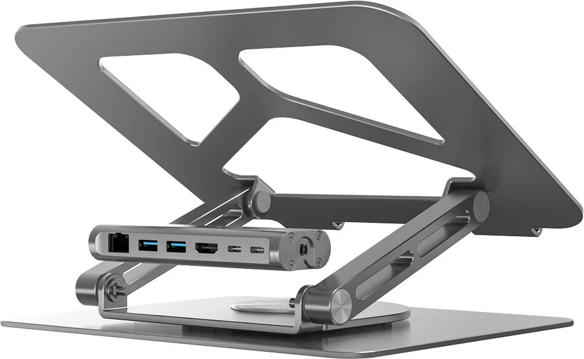 Stojalo za prenosnik Unitek USB-C HDMI 4K PD 100W, srebrno