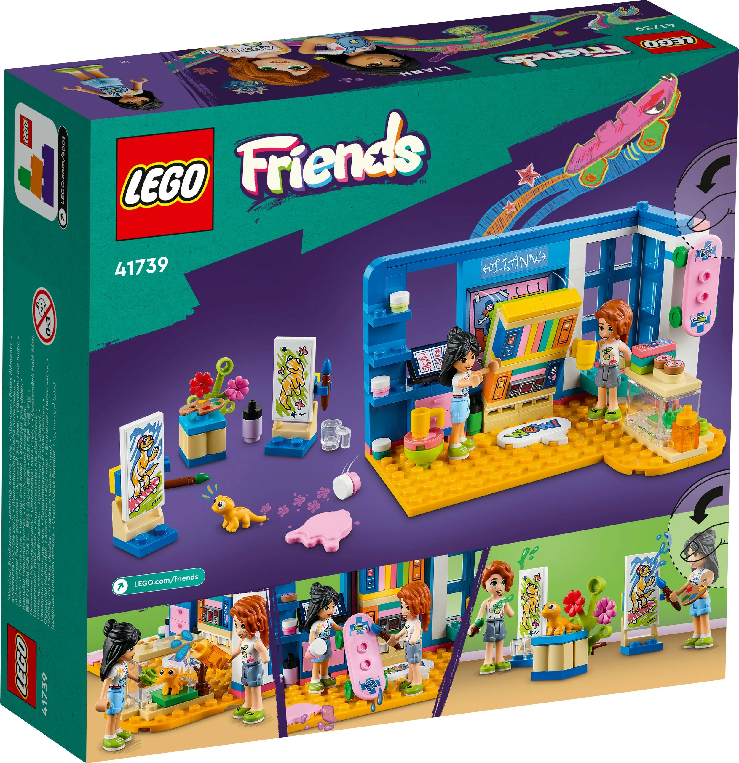 Set za gradnjo Liannina soba, LEGO Friends 41739, 204 kosi, večbarven