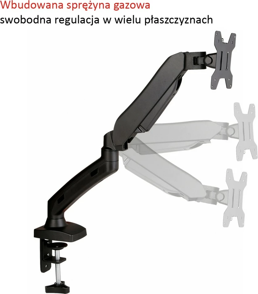 Namizno stojalo za monitor, ART RAMART L-11GD, za 13–27 palcev, črno