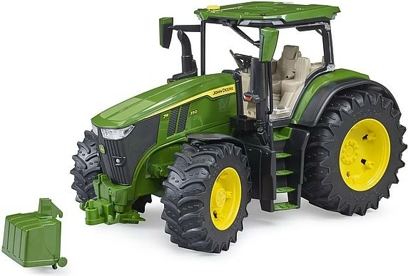 Igrača traktor BRUDER John Deere 7R 350, plastika, merilo 1:16, zelen, črn, rumen