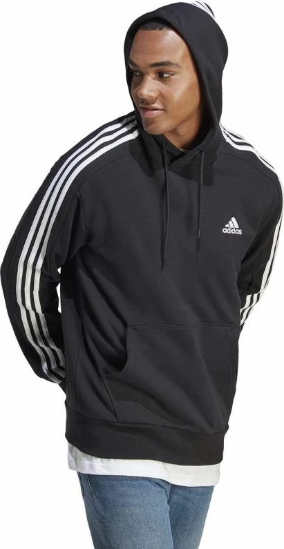 Pulover s kapuco adidas, moški, črn