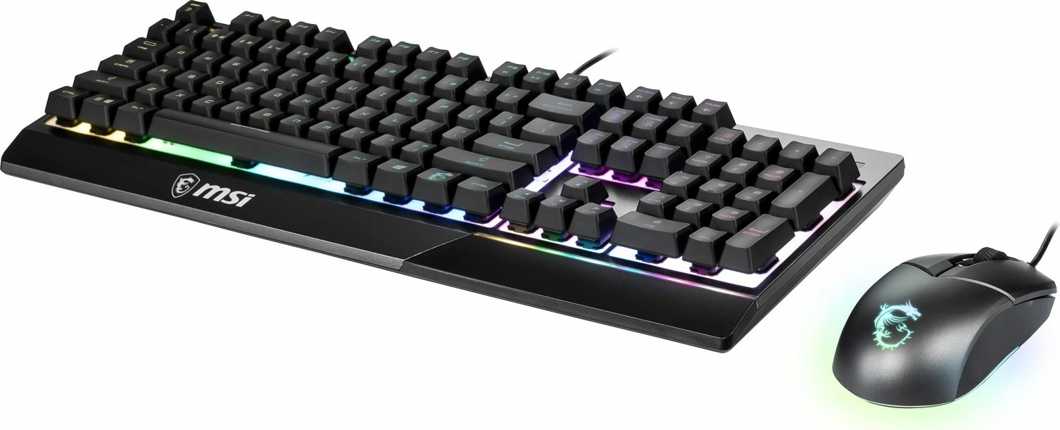 Set gaming tipkovnice in miške MSI Vigor GK30 + Clutch GM11, RGB, z žico, črn