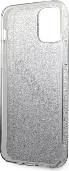 Tekoči sijajni ovitek za iPhone 12 Pro Max 6,7", Guess GUHCP12LPCUGLSBK, črn