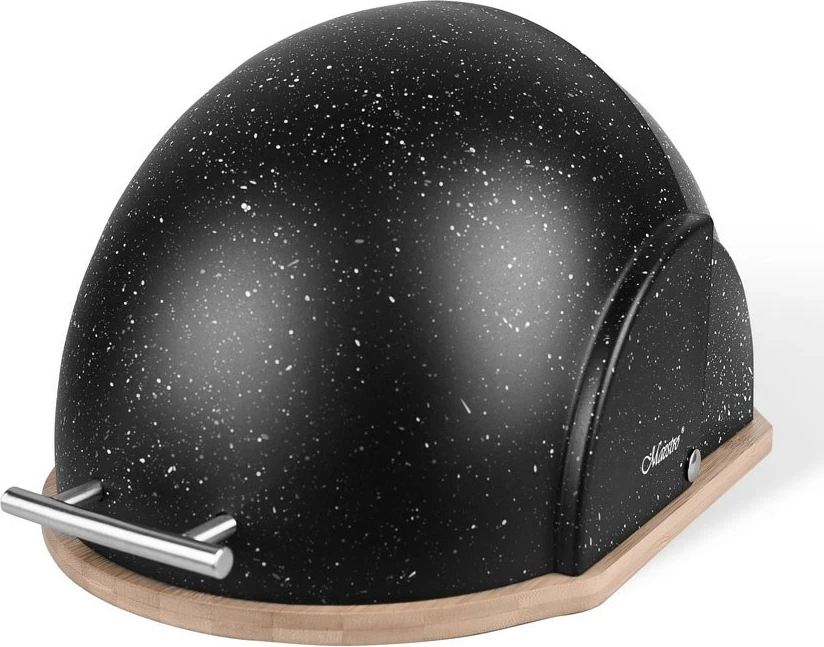 Škatla za kruh Maestro MR-1678G, plastika in bambus, črna