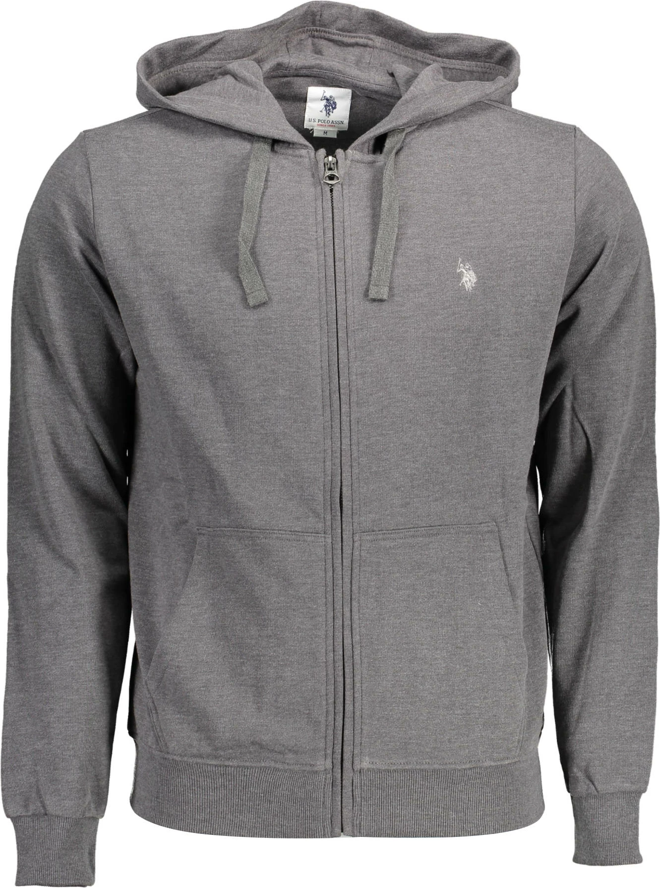 Duks s kapuco in z zadrgo, US Polo, siv