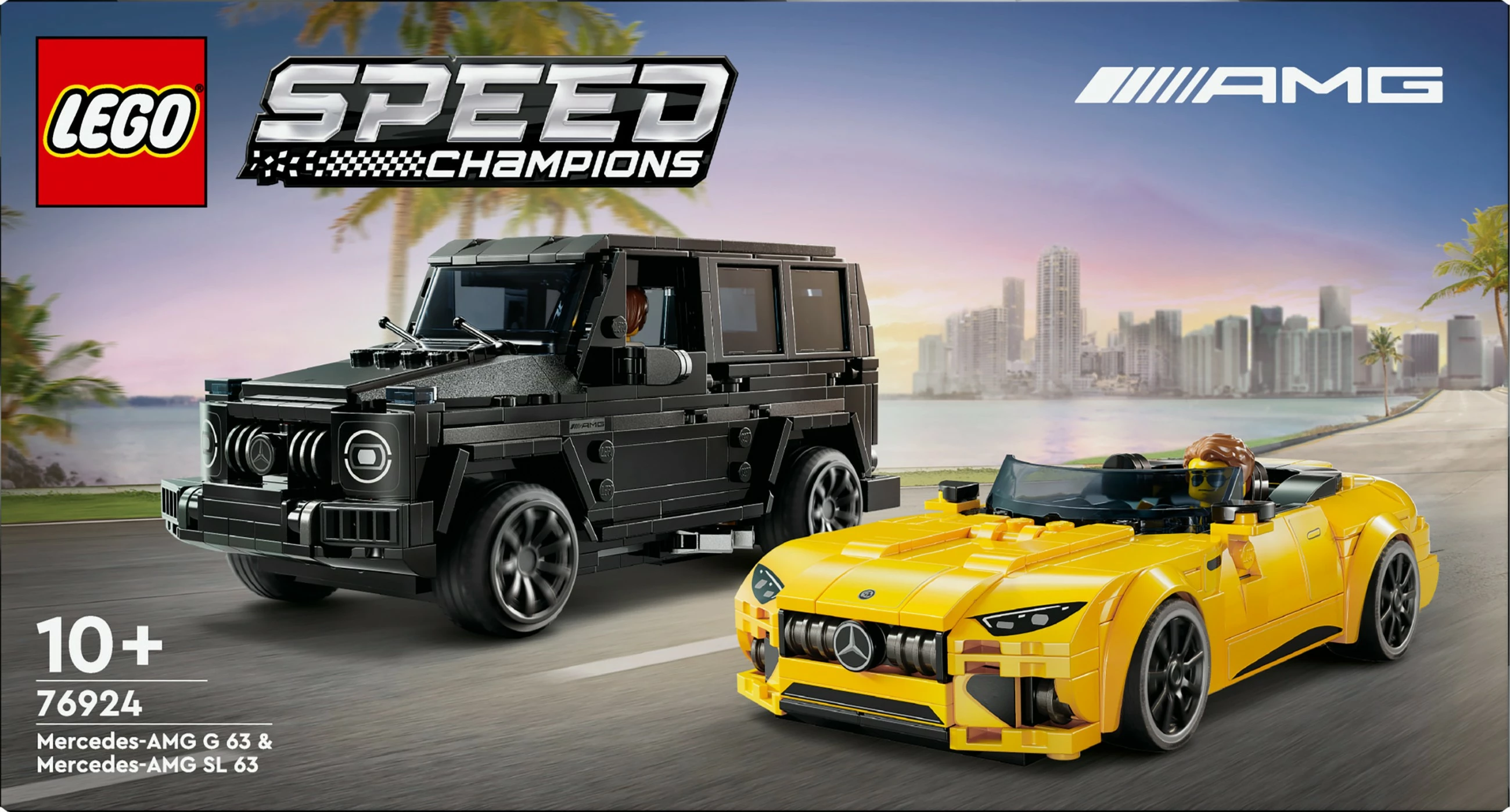 Set gradnje dvoslojni Mercedes-AMG G 63 & SL 63, 808 kosov, večbarvno