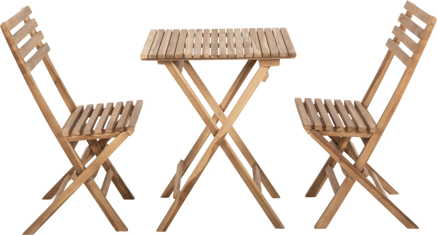 Jedilni set na prostem 3 kosi KENDYR FH9907 masiven tikov les-naravno 46x50x88,5H