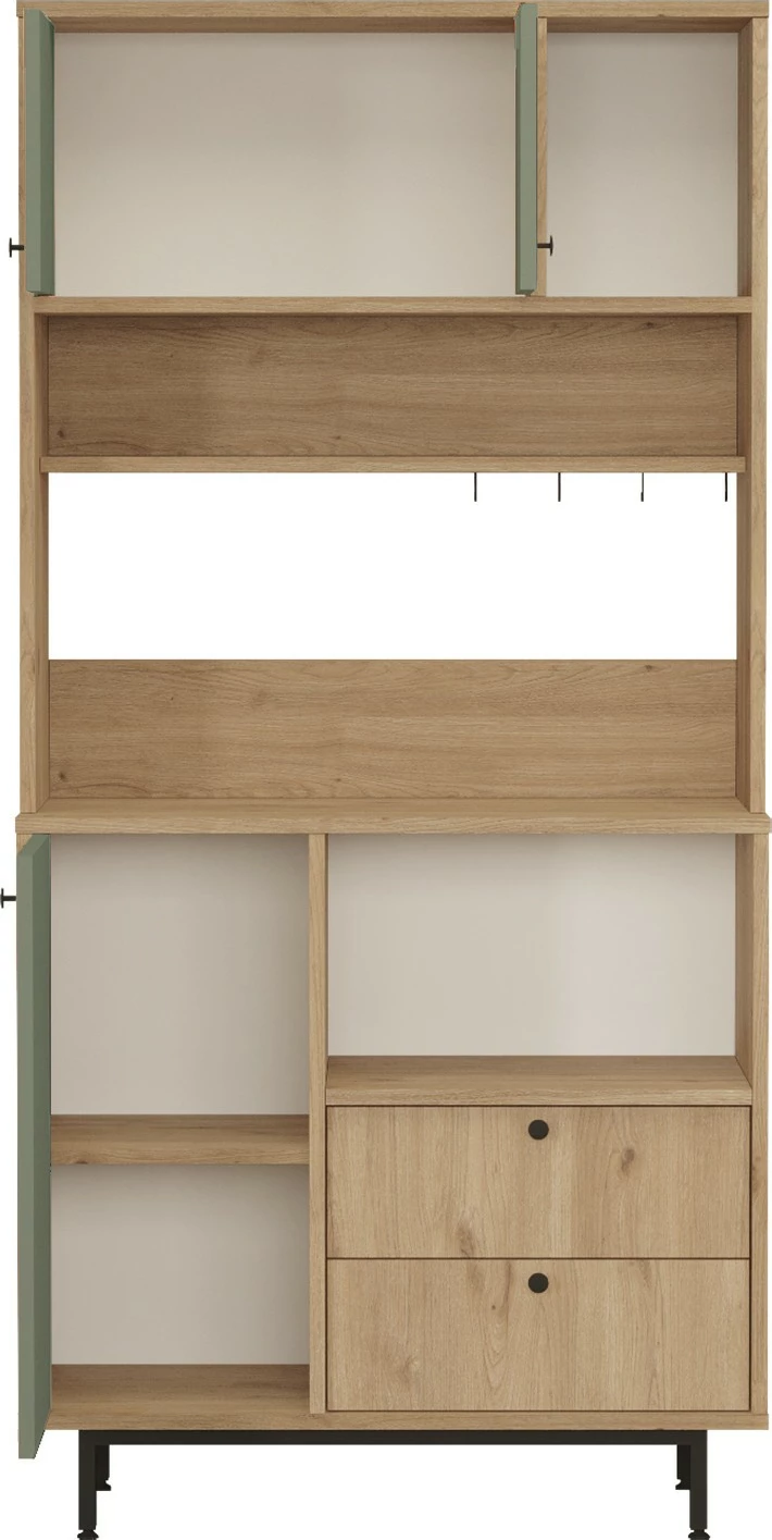 Večfunkcijska omara, hrast in zelena, Skye Decor, RE4-SY