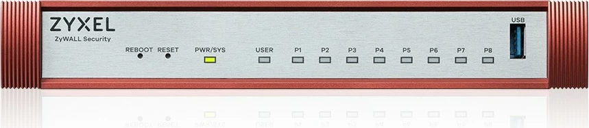 Požarni zid Zyxel USG FLEX 100 H Series USGFLEX100H-EU0102F, 8 Gigabit vrat, VPN, bel/rdeč