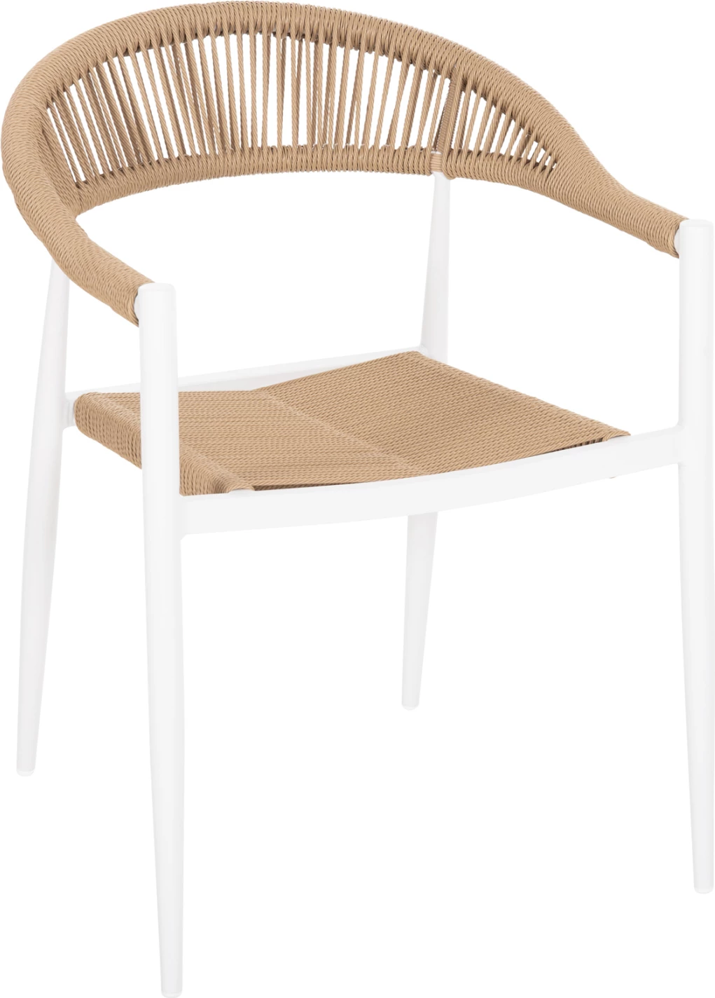 Aluminijasti naslanjač GRET FH5854.01 bel z bež PE ratanom 56x55.5x78H